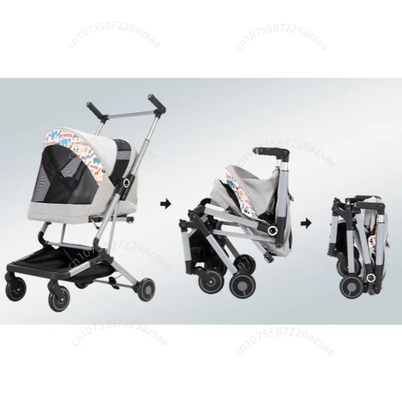 Portable Pet Stroller – Ultra-light & Foldable (Two Cats)