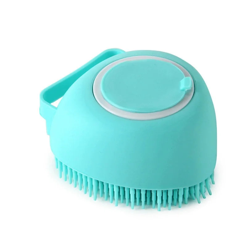 Dog Bathing Brush & Shampoo Dispenser — Soft Silicone Massage Brush for Dogs & Cats!
