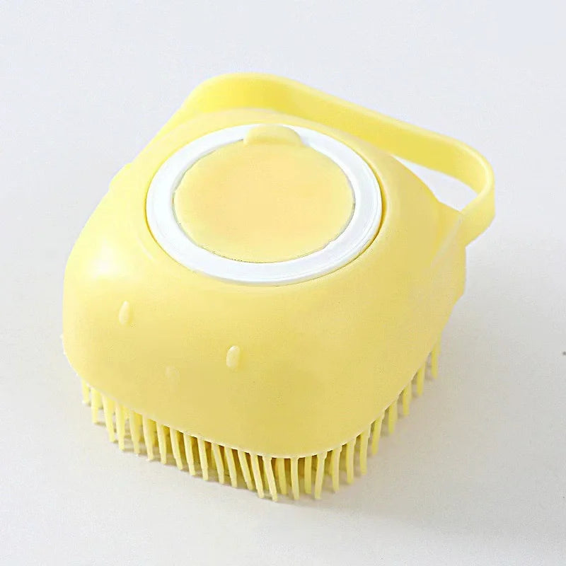 Dog Bathing Brush & Shampoo Dispenser — Soft Silicone Massage Brush for Dogs & Cats!