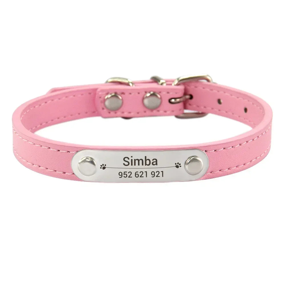 Personalized Engraved Leather Dog Collar — Stylish, Custom & Made to Last!