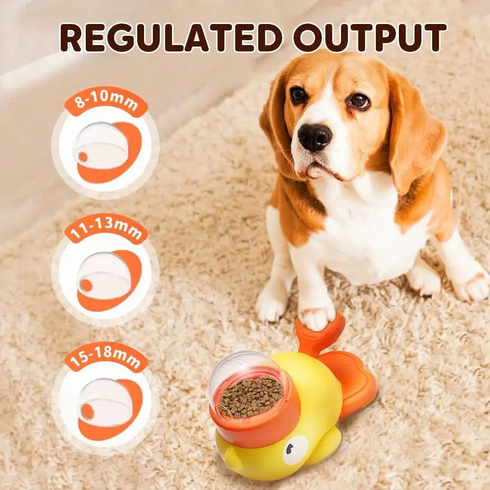 2-In-1 Duck Slow Feeder Bowl & Puzzle Toy for Dogs — Anti-Gulping + Treat Dispenser (Yellow)