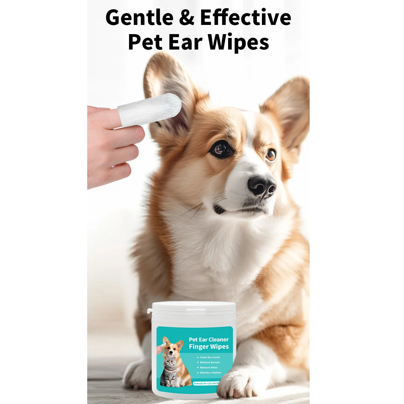 Pet Ear Cleaning Wipes for Dogs & Cats