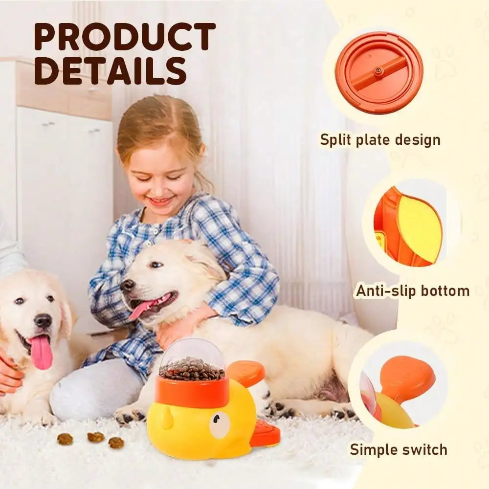 2-In-1 Duck Slow Feeder Bowl & Puzzle Toy for Dogs — Anti-Gulping + Treat Dispenser (Yellow)