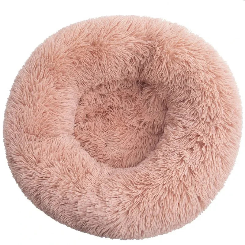 Round Plush Pet Bed — Super Soft Winter Warm Sleeping Bed for Dogs & Cats (6 Sizes, 40-90cm)!
