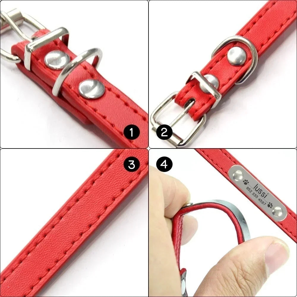 Personalized Engraved Leather Dog Collar — Stylish, Custom & Made to Last!