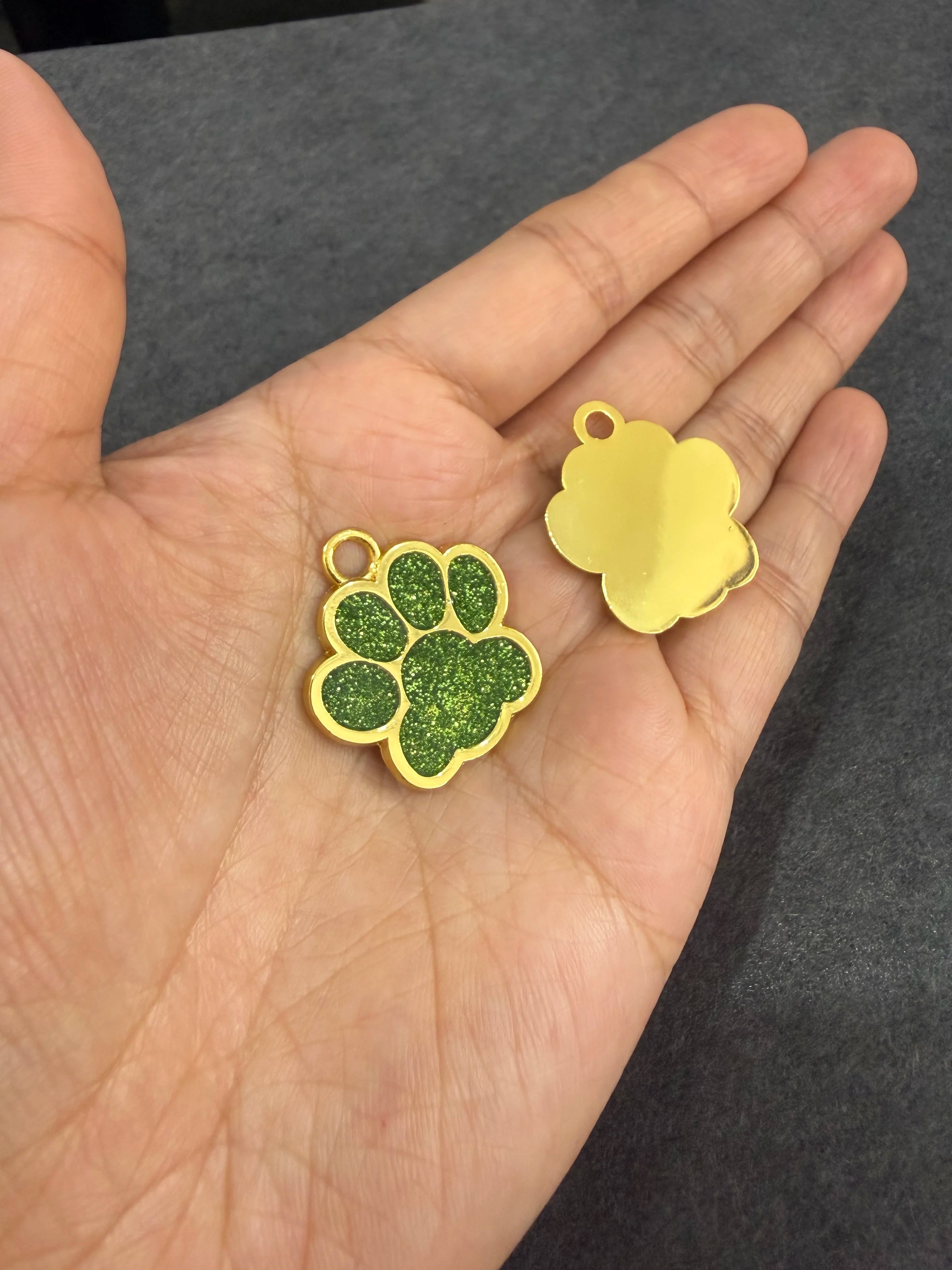 Pet ID Tags - Paw Glitter 1 Pack (Name + Phone)