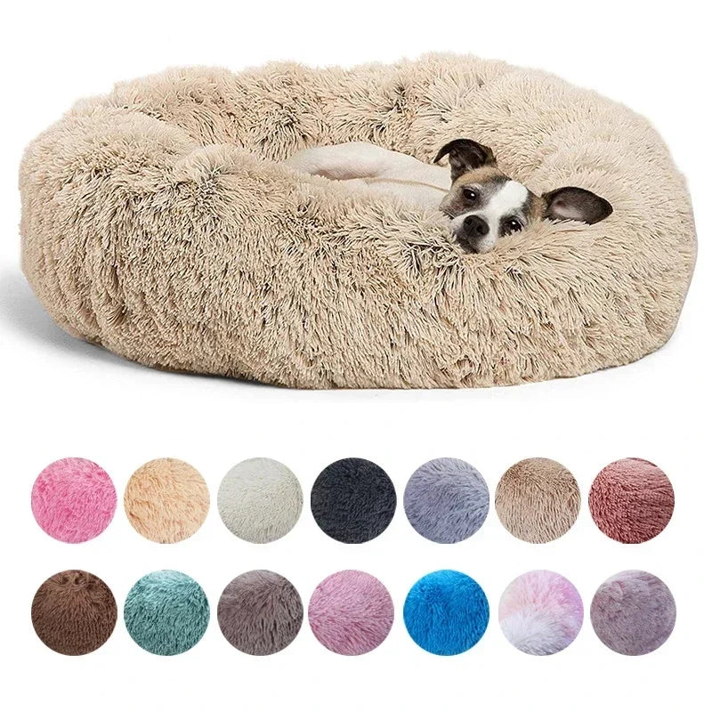 Round Plush Pet Bed — Super Soft Winter Warm Sleeping Bed for Dogs & Cats (6 Sizes, 40-90cm)!