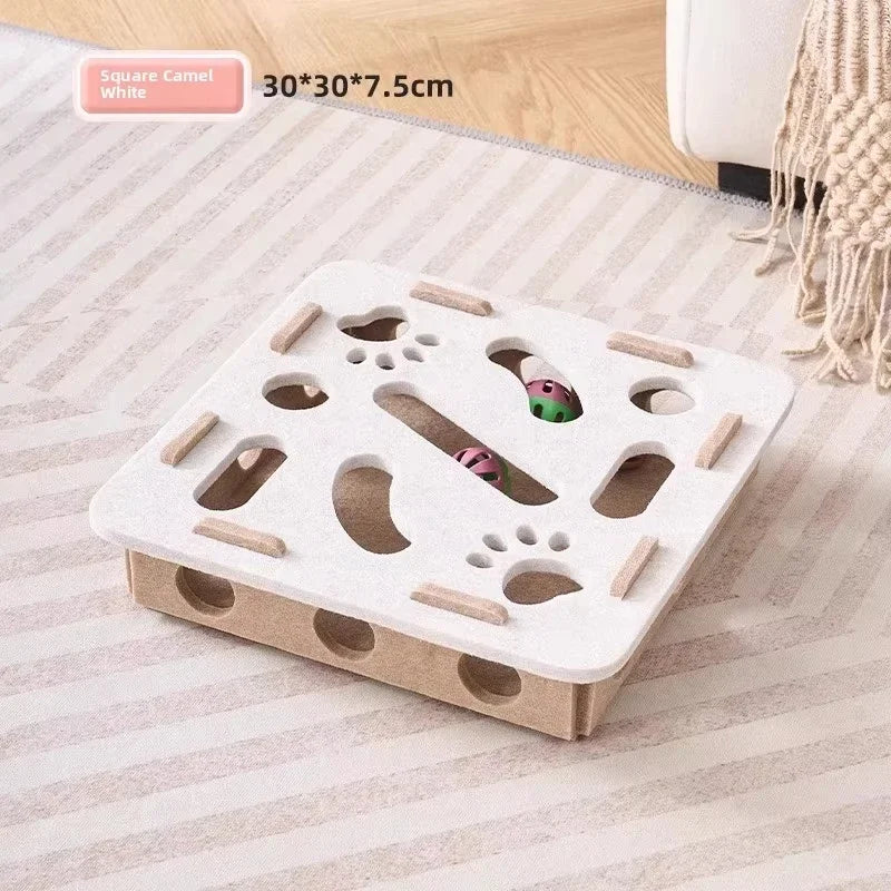 Cat Puzzle Feeder Box with Ball