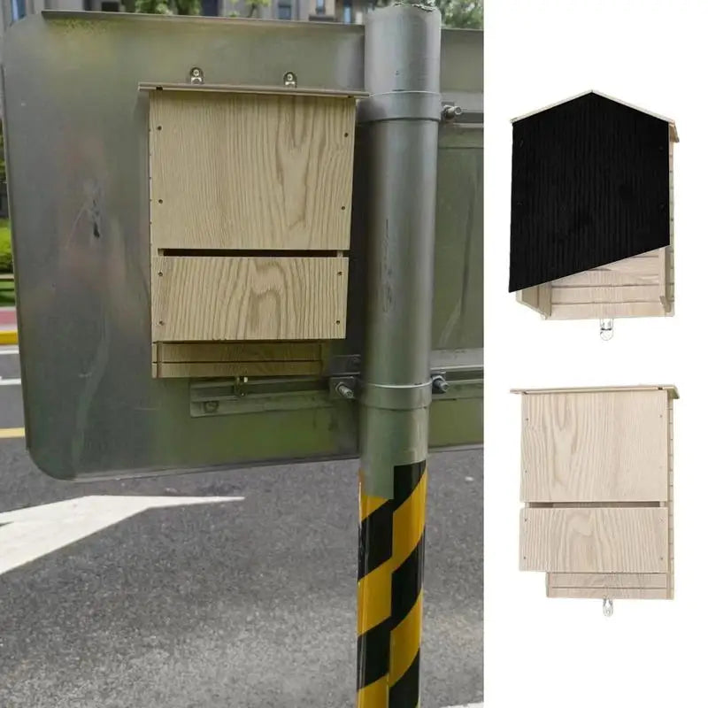 Outside Bat Habitat House – Reusable Wood Shelter