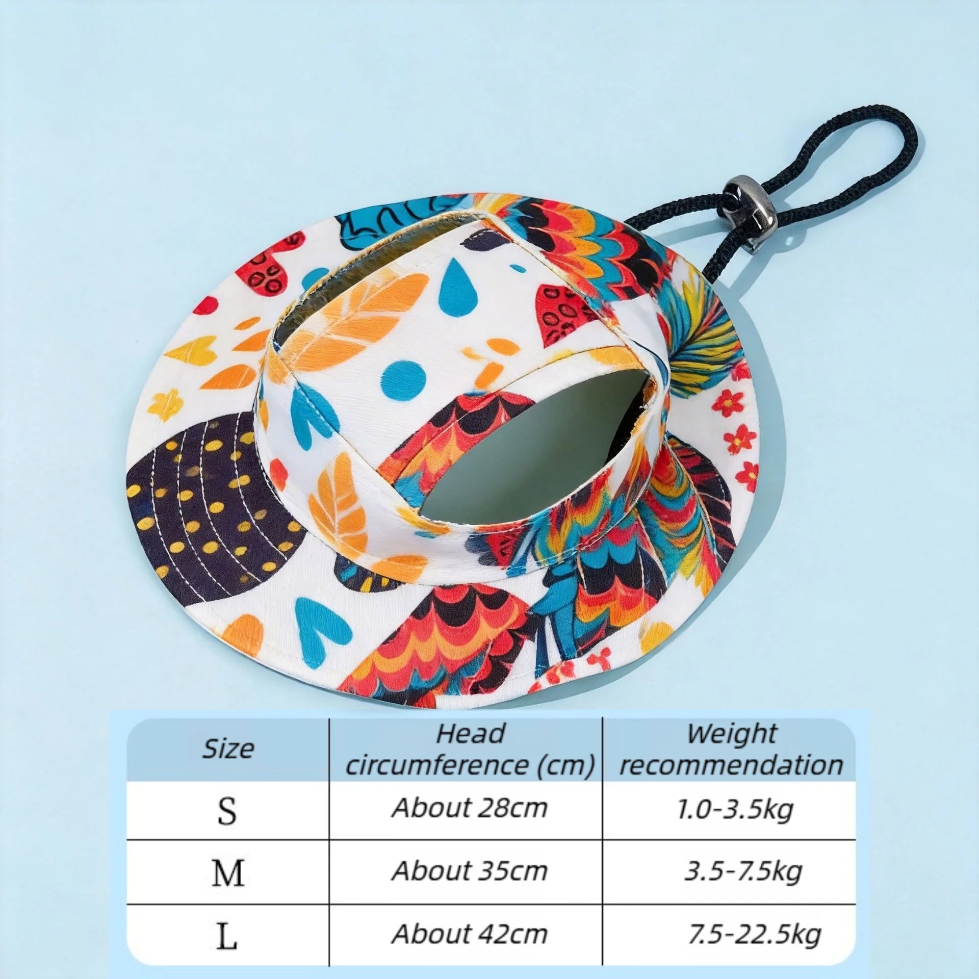 Adjustable Cute Print Dog Hat for Small & Medium Dogs