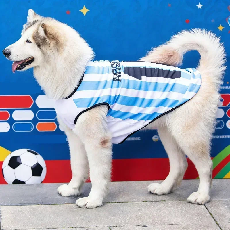 Breathable Mesh Pet Football Jersey — World Cup National Team Themed T-Shirt Vest for Dogs & Cats!