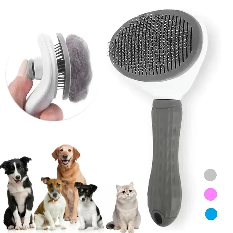 Self-Cleaning Pet Brush & Dematting Comb for Dogs & Cats — Grooming Made Easy!
