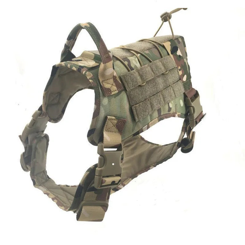 Camouflage Tactical Dog Harness & Training Vest — Built Tough for Adventure Pups!