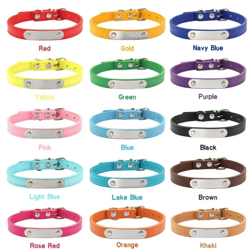 Personalized Engraved Leather Dog Collar
