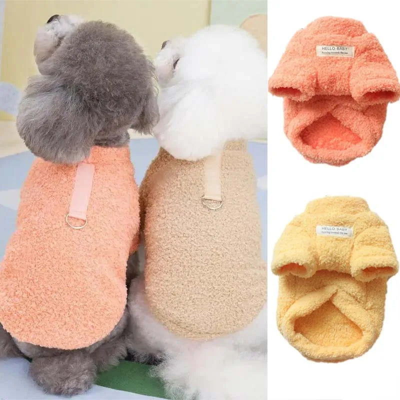 Soft Fleece Dog Jacket (Crew Neck, Drawstring Buckle)