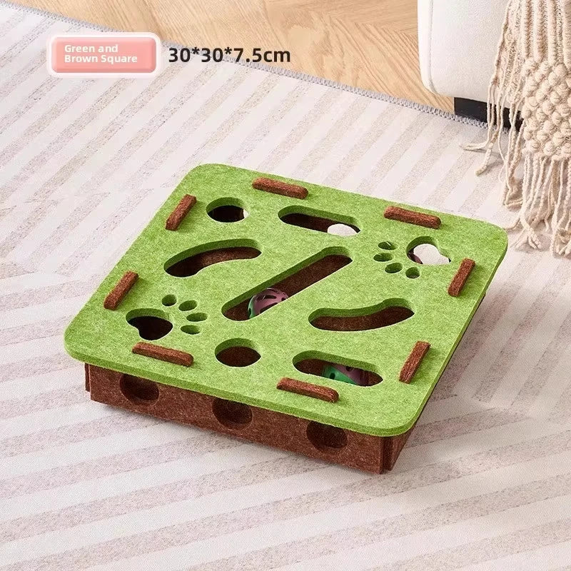 Cat Puzzle Feeder Box with Ball — Slow Feeding & Brain-Boosting Fun for Cats!