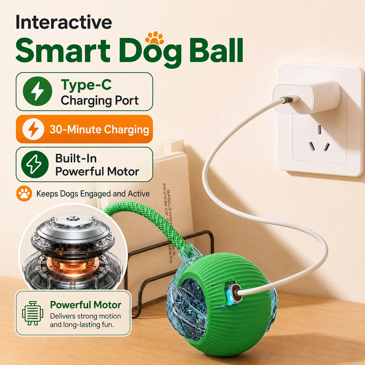 Automatic Rolling Interactive Dog Ball