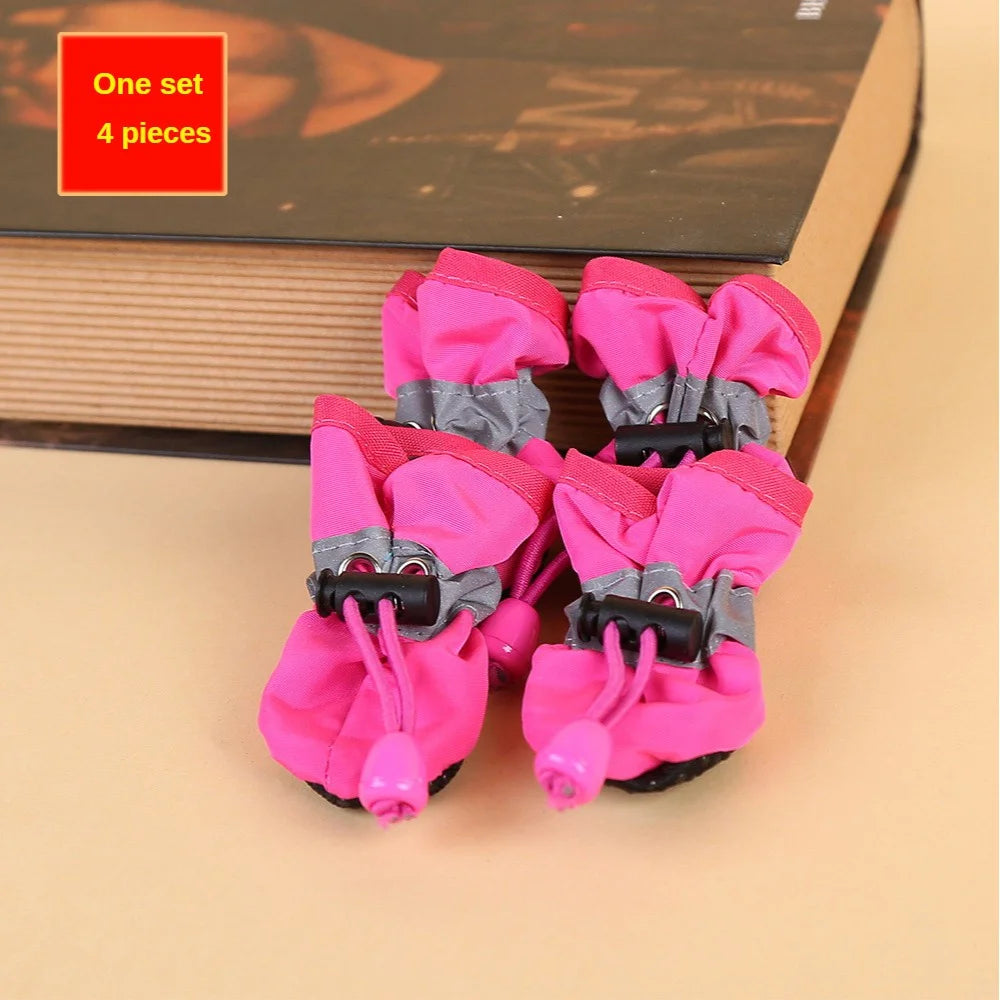 4pcs Water-Resistant Dog Shoes for Small Dogs
