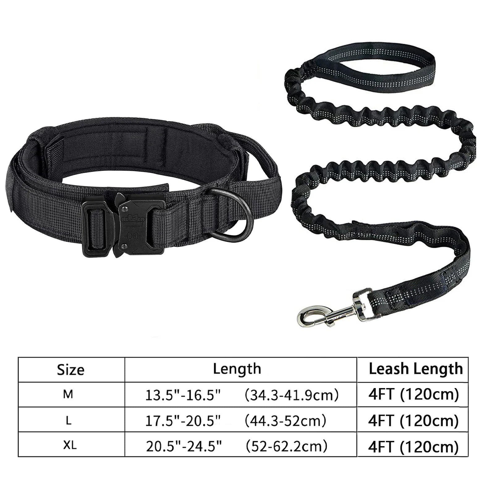Tactical Dog Collar & Leash Set with Handle