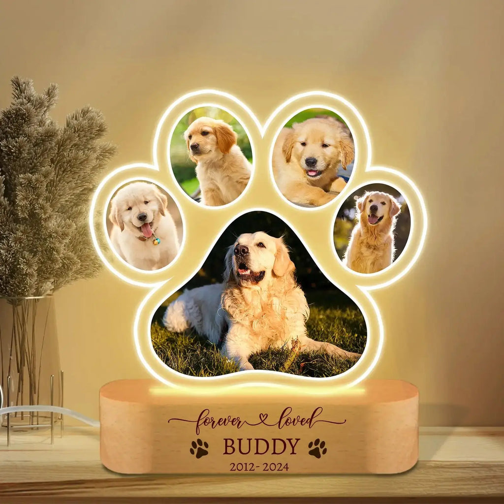 Custom Dog Photo Night Light Gift