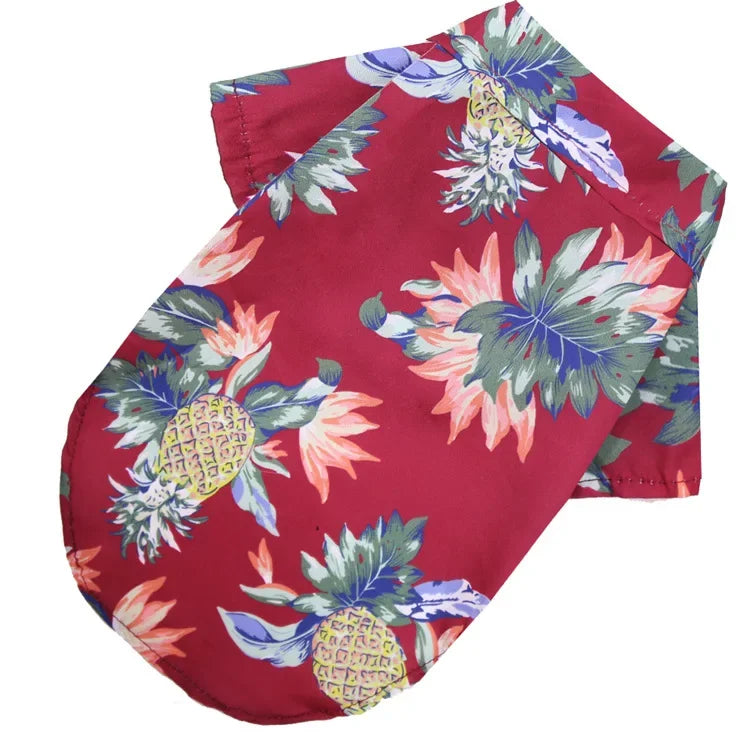 Hawaiian Style Chiffon Dog Shirt
