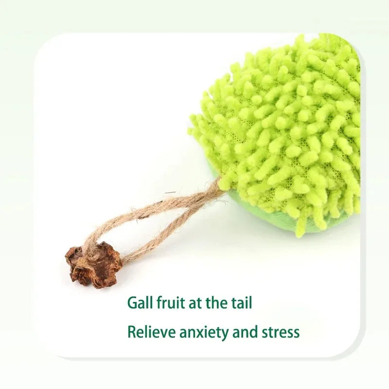 Caterpillar Catnip & Silvervine Molar Toy — Interactive Cat Teaser for Clean Teeth & Wild Play!