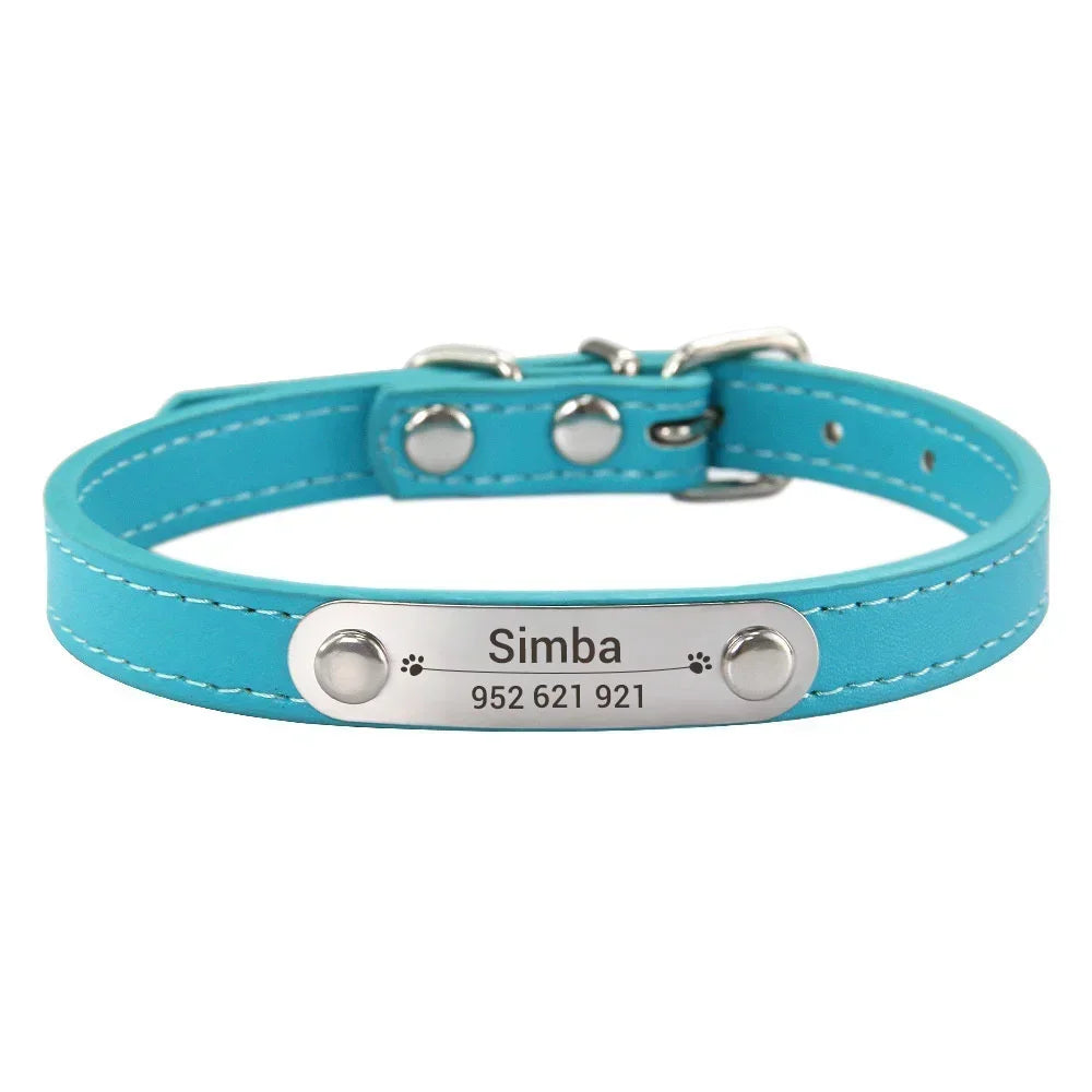 Personalized Engraved Leather Dog Collar — Stylish, Custom & Made to Last!