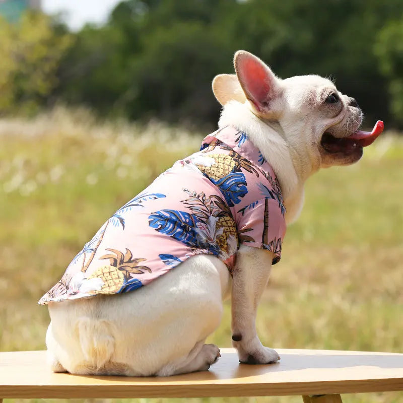 Hawaiian Style Chiffon Dog Shirt