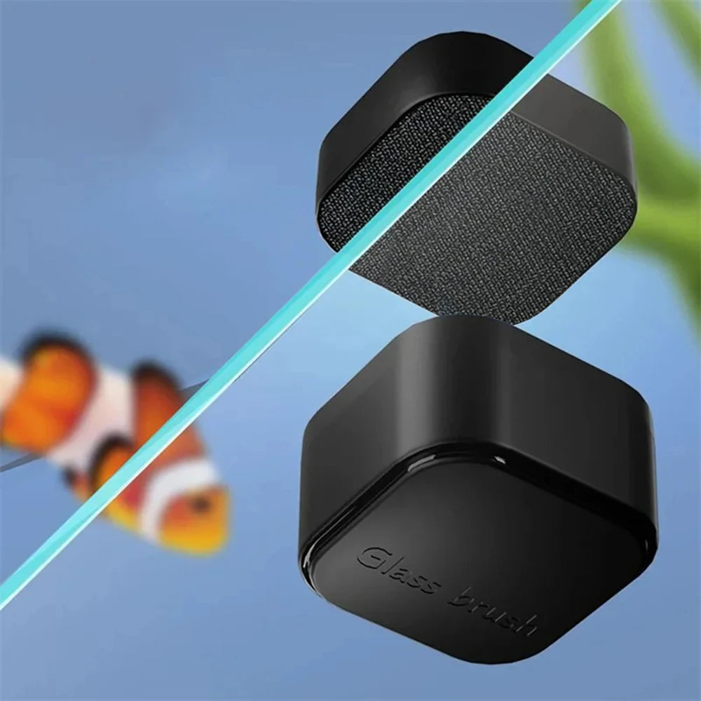 Magnetic Aquarium Glass Cleaner — Mini Algae Scraper Brush for Spotless Fish Tanks!