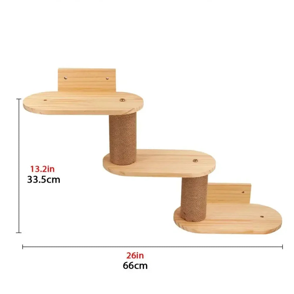 Wooden Cat Climbing Shelves (Wall Mounted)