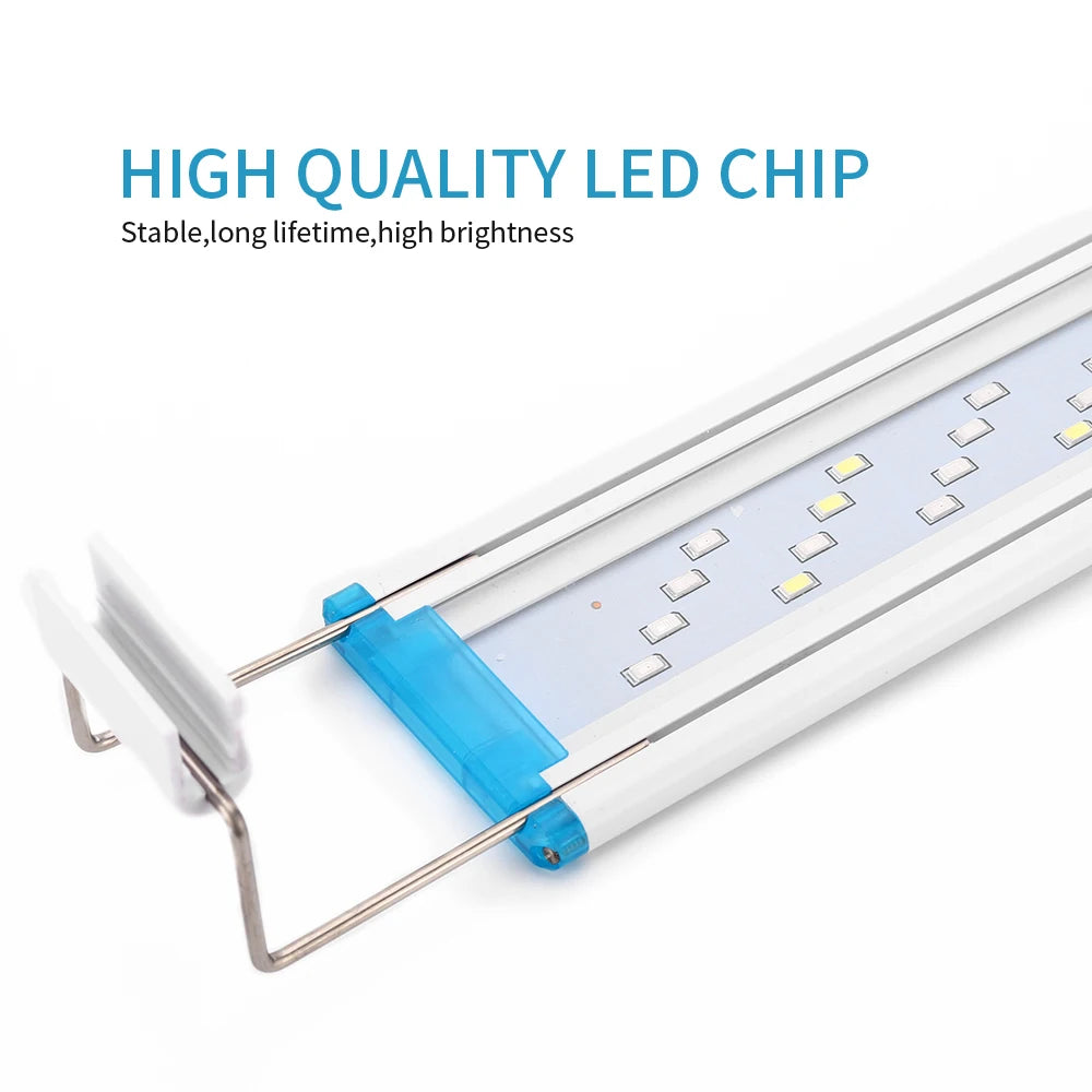 Ultra-Thin Clip-On LED Aquarium Light — Full Spectrum Plant Growth Lamp (18-75cm Expandable)!