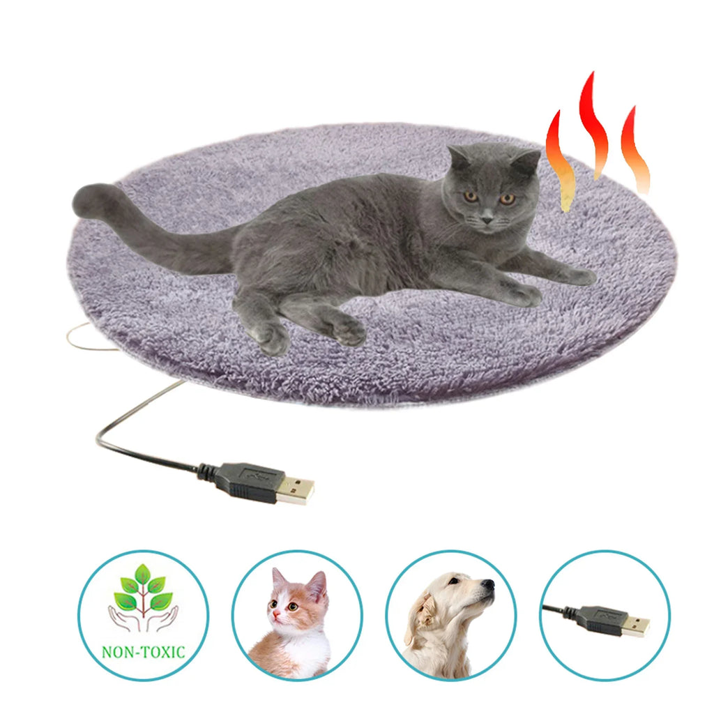 Pet Heating Pad – Constant Temp USB Plush Mat (28°C)