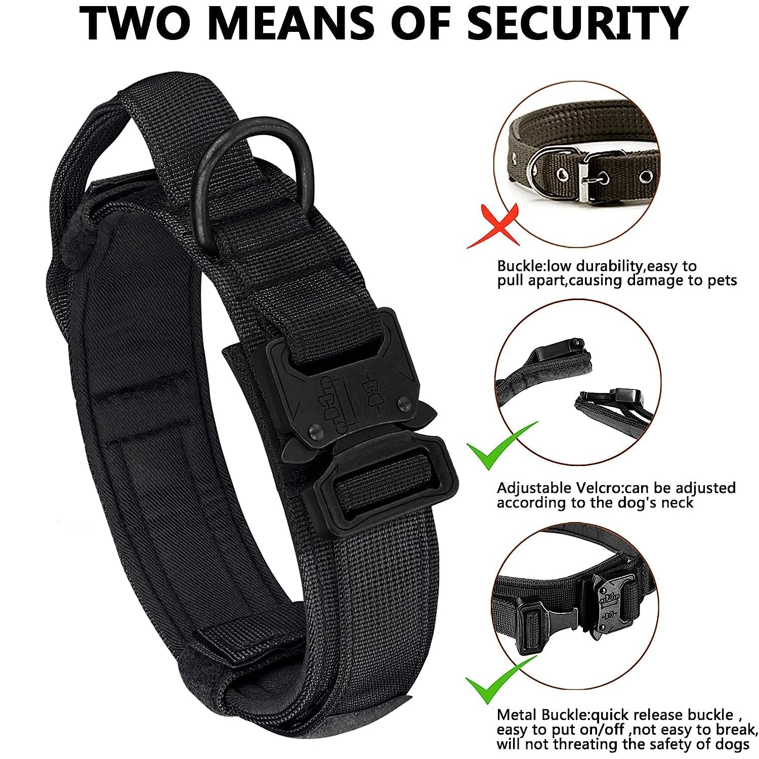 Tactical Dog Collar & Leash Set with Handle