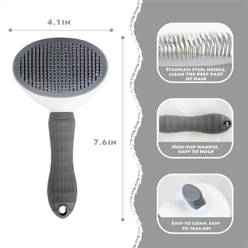 Self-Cleaning Pet Brush & Dematting Comb for Dogs & Cats — Grooming Made Easy!
