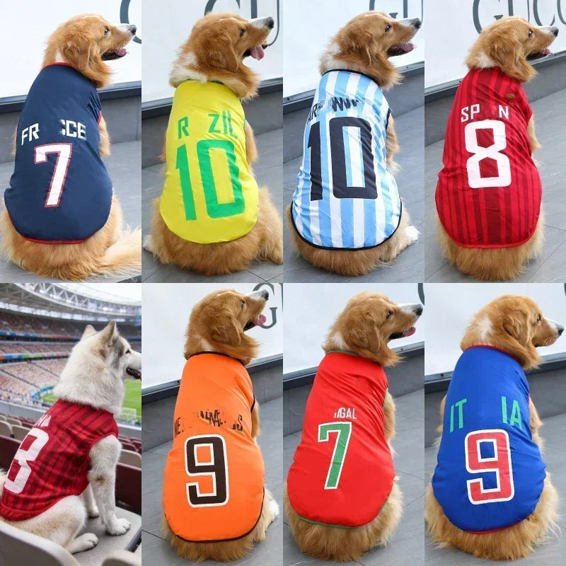 Breathable Mesh Pet Football Jersey — World Cup National Team Themed T-Shirt Vest for Dogs & Cats!