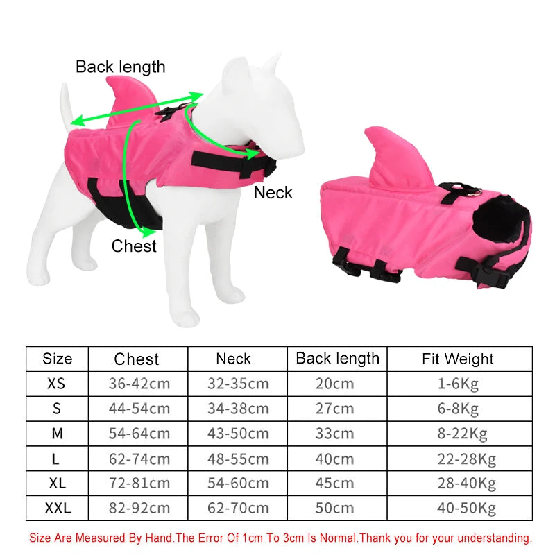 Shark-Themed Dog Life Vest (XS-XXL)