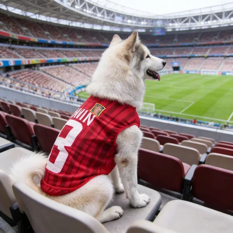 Breathable Mesh Pet Football Jersey — World Cup National Team Themed T-Shirt Vest for Dogs & Cats!