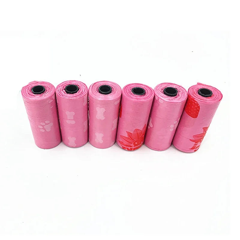 Degradable Dog Poop Bags with Fun Patterns — 10 Rolls, 150 Bags, Random Colors!