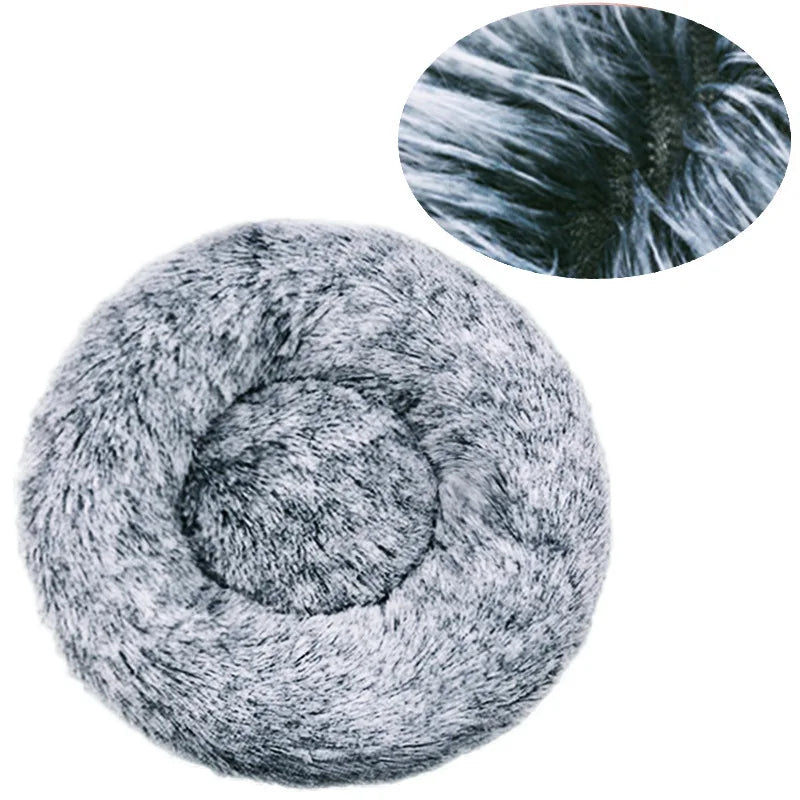 Round Plush Pet Bed — Super Soft Winter Warm Sleeping Bed for Dogs & Cats (6 Sizes, 40-90cm)!