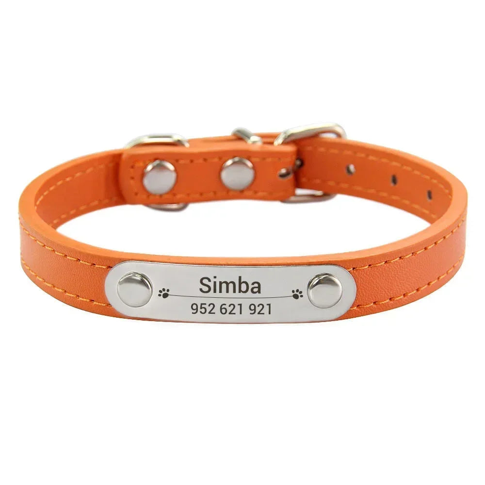 Personalized Engraved Leather Dog Collar — Stylish, Custom & Made to Last!