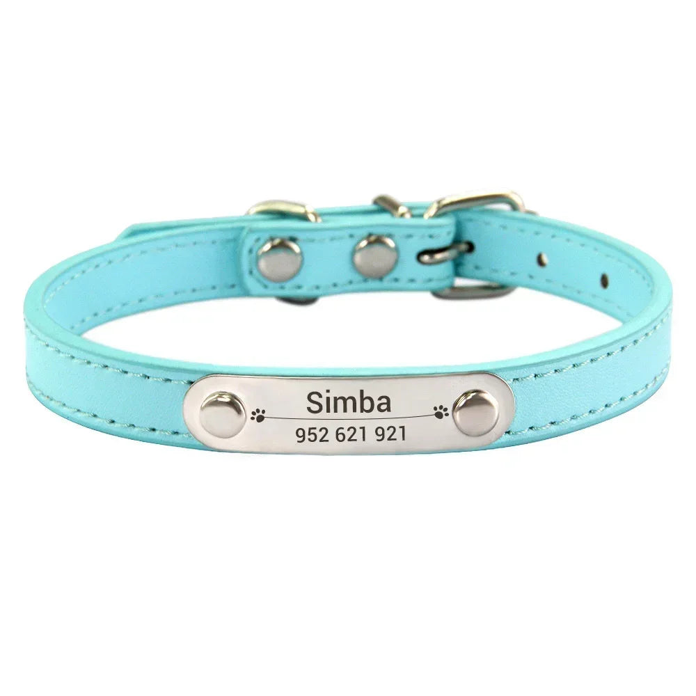 Personalized Engraved Leather Dog Collar — Stylish, Custom & Made to Last!