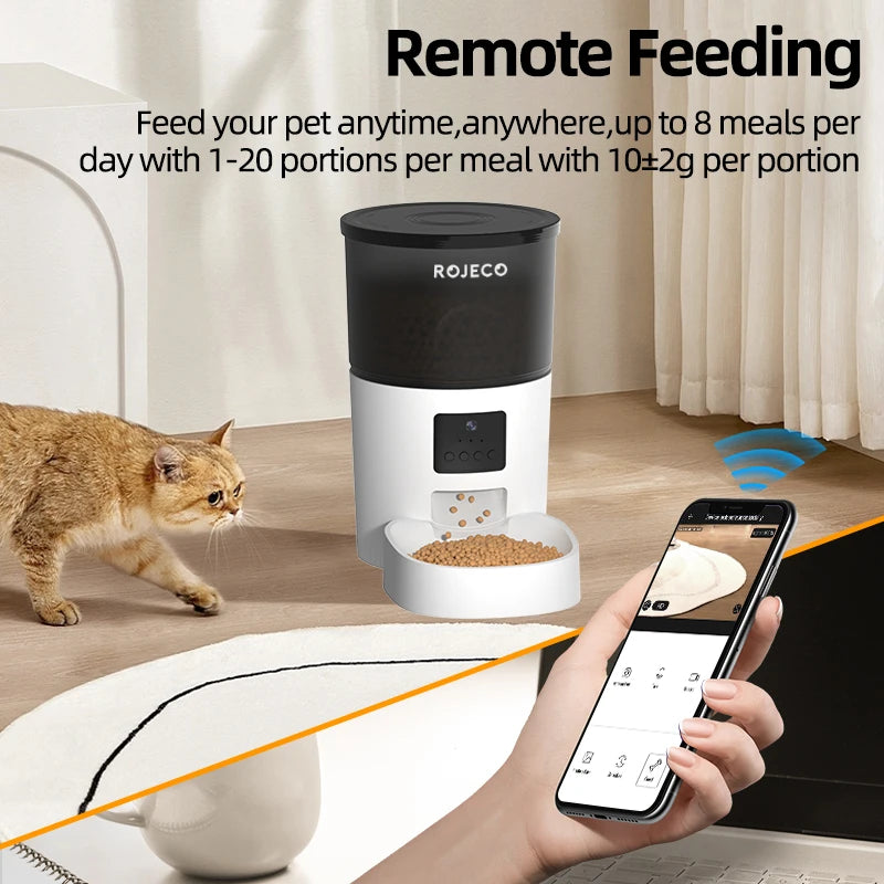 ROJECO Auto Cat Feeder with Camera