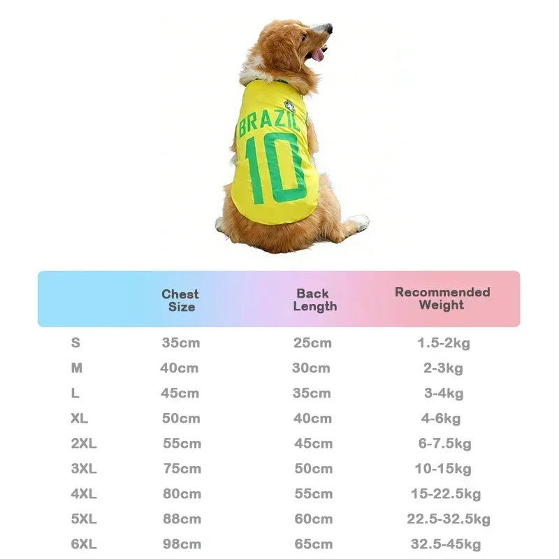 Breathable Mesh Pet Football Jersey — World Cup National Team Themed T-Shirt Vest for Dogs & Cats!