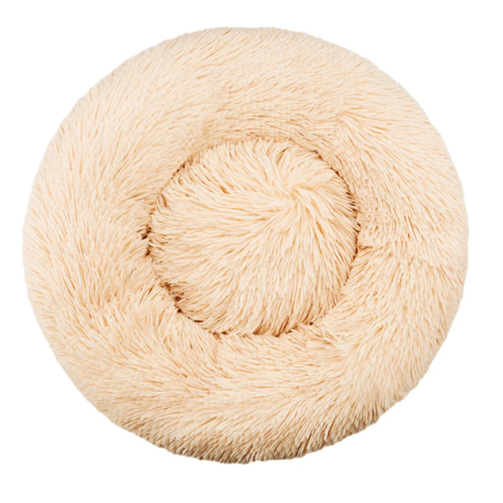 Round Plush Pet Bed — Super Soft Winter Warm Sleeping Bed for Dogs & Cats (6 Sizes, 40-90cm)!