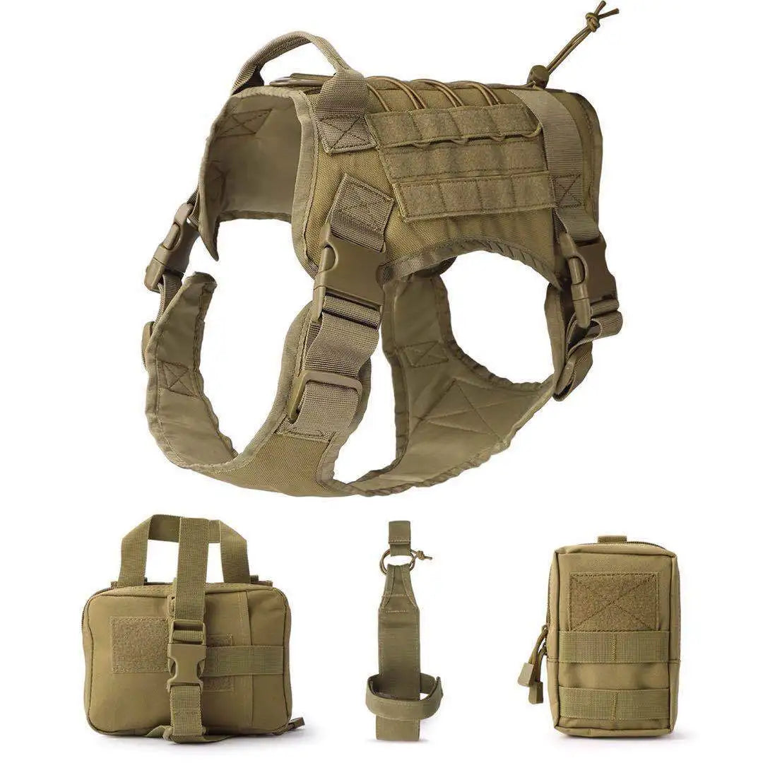 Camouflage Tactical Dog Harness & Training Vest — Built Tough for Adventure Pups!