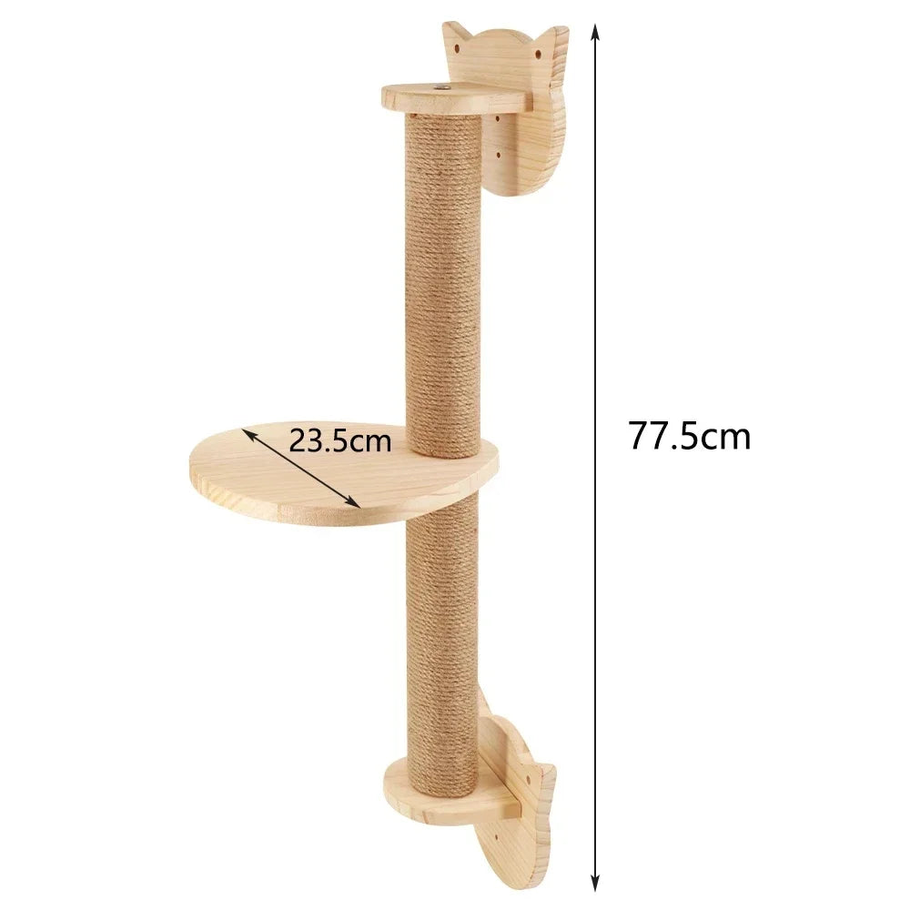 Wooden Cat Climbing Shelves (Wall Mounted)