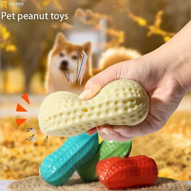 Pet Peanut Toy - TPR Chew for Dogs