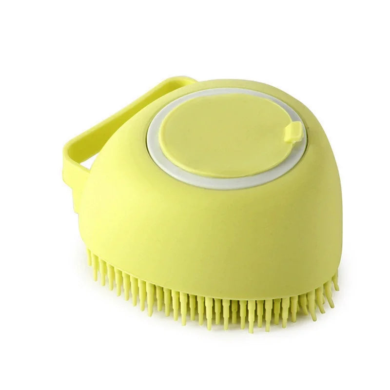 Dog Bathing Brush & Shampoo Dispenser — Soft Silicone Massage Brush for Dogs & Cats!