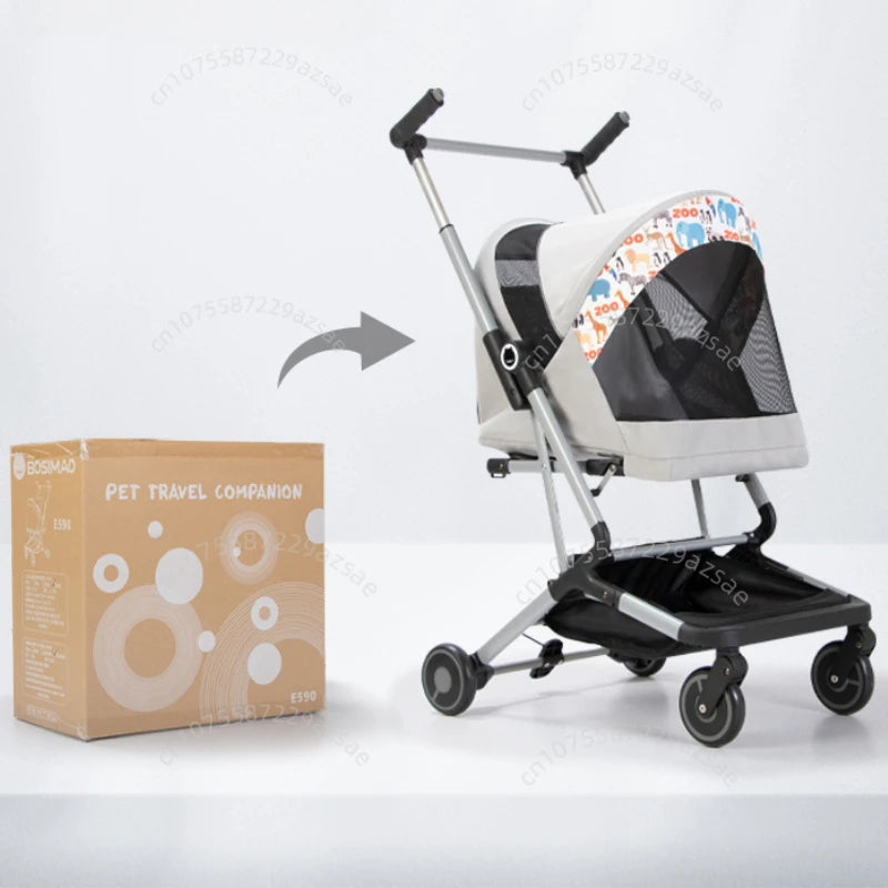 Portable Pet Stroller – Ultra-light & Foldable (Two Cats)