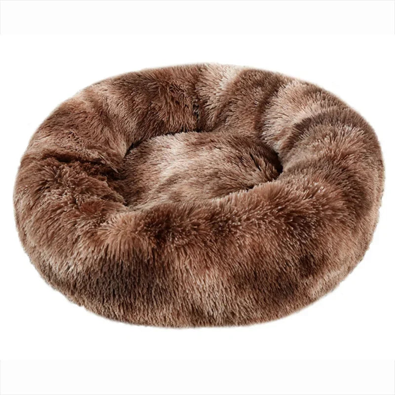 Round Plush Pet Bed — Super Soft Winter Warm Sleeping Bed for Dogs & Cats (6 Sizes, 40-90cm)!